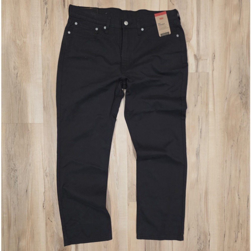 Levis 514 Straight Leg Pants Mens 36x30 Black Stretch Twill Low Rise 005141922